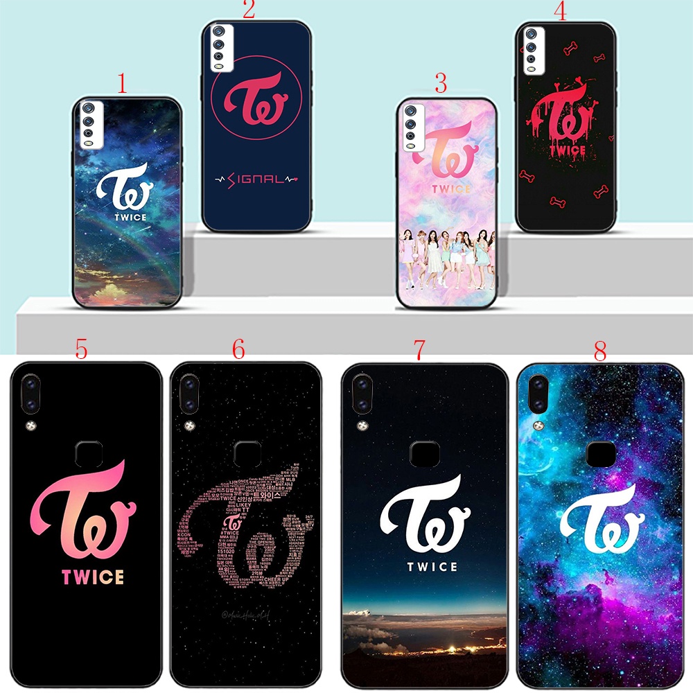 Vivo Y76 S Y74S Y15S Y15A T14 Y10 4g V23 Pro Y75 T1 5g B7 อะนิเมะ TWICE โลโก้สีพิมพ์เคสโทรศัพท์สีดํา