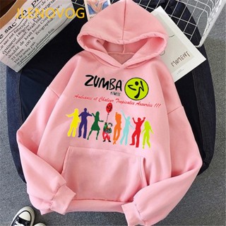 เสื้อกันหนาว มีฮู้ด ลายกราฟฟิค Zumba Dancer สีชมพู คุณภาพสูง สไตล์ฮิปฮอป สําหรับผู้หญิง 2023