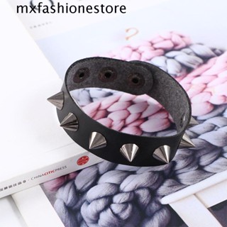 Mxfashione สร้อยข้อมือ หมุดย้ํา เท่ ย้อนยุค หญิง ชาย โกธิค สายรัดข้อมือ เครื่องประดับ