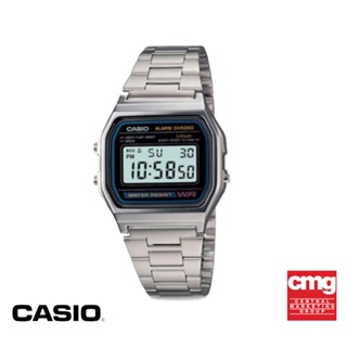 CASIO นาฬิกาข้อมือ CASIO รุ่น A158WA-1DF วัสดุสเตนเลสสตีล สีดำ