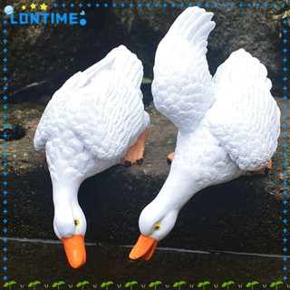 Lontime รูปปั้นเป็ดเรซิ่น สําหรับตกแต่งบ้าน 1 คู่