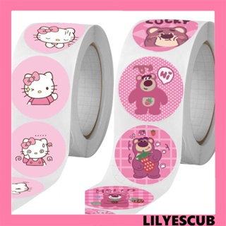 Lilyescub สติกเกอร์ฉลากซีล กันน้ํา DIY 500 ชิ้น ต่อม้วน