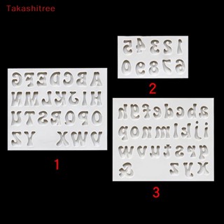 (Takashitree) แม่พิมพ์ซิลิโคน รูปตัวอักษร ตัวเลข 3D สําหรับตกแต่งเค้กฟองดองท์