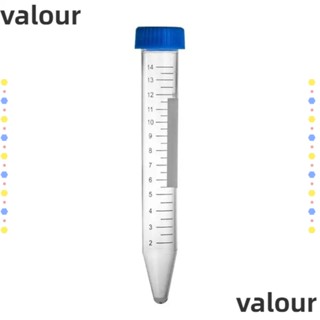 Valour หลอดทดลอง พลาสติก โพลีโพรพีลีน ทรงกรวย ไม่ก่อให้เกิดไพโรเจน พร้อมฝาปิดสกรู 100 ชิ้น