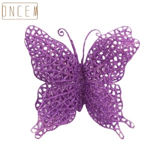 【ONCEMOREAGAIN】1PCS 2024 DIY CraftsChristmas Butterfly Christmas Tree Ornament Gold Dust Glitte