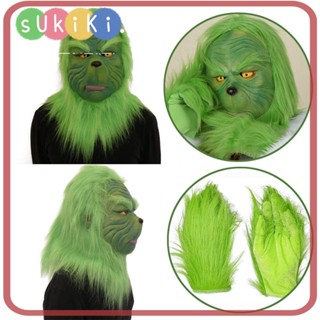 หมวกกันน็อคคอสเพลย์ SUKIKI Grinch สีเขียว ของเล่นน่ากลัว