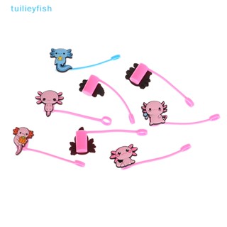 【tuilieyfish】ฝาครอบหลอดดูดน้ําพลาสติก Pvc ลายการ์ตูนน่ารัก สีชมพู ใช้ซ้ําได้ 1 ชิ้น【IH】