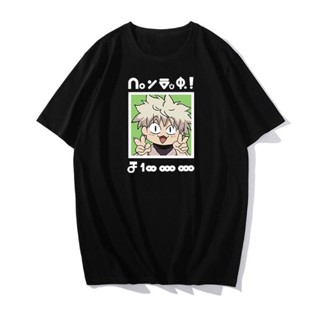 【ใหม่】 เสื้อยืด Hunter Killua อะนิเมะนักเรียนแขนสั้น Hisoka เสื้อผ้าผ้าฝ้ายแท้ แฟชั่น