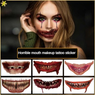 [LBE] Scary Big Mouth ตกแต่งปาร์ตี้ Diy ฮาโลวีน Spooky Creepy Lips Tattoo