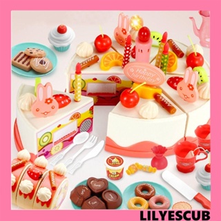 Lilyescub ของเล่นตัดเค้กวันเกิด แบบไฟฟ้า เรืองแสง เพื่อการเรียนรู้เด็ก