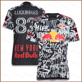 เสื้อกีฬาแขนสั้น ลายทีมชาติฟุตบอล New York Red Bulls HQ1 2023-2024 พลัสไซซ์ QH1