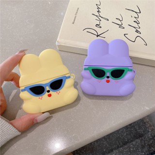 เคสหูฟังบลูทูธ ซิลิโคนนิ่ม แบบป้องกัน ลายการ์ตูนกระต่าย 3D สําหรับ Airpods 1 2 2 Pro2