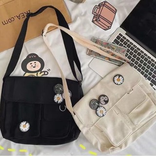 【พร้อมส่ง】miss bag fashion กระเป๋าสะพายข้าง ผ้าแคนวาส  รุ่น D-1518