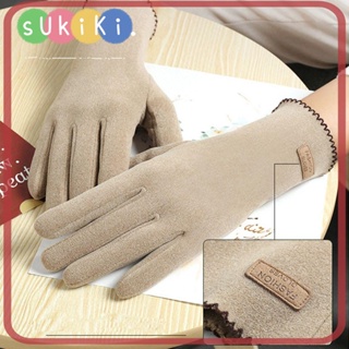 Sukiki ถุงมือ ผ้ากํามะหยี่ กันลม กันลื่น ให้ความอบอุ่น สไตล์เยอรมัน สําหรับผู้หญิง