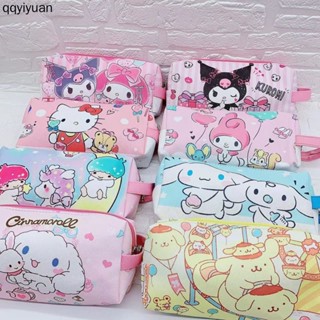 Qyiyu กระเป๋าดินสอ หนัง PU ลายการ์ตูน Sanrio Kuromi Cinnamoroll My Melody Hello Kitty Pom Pom Purin กันน้ํา สําหรับเด็ก