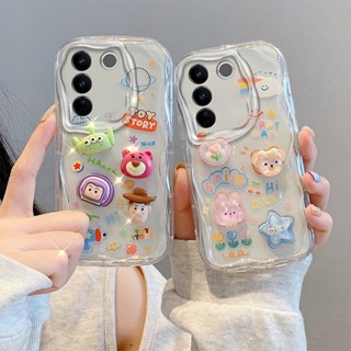 เคสโทรศัพท์มือถือแบบนิ่ม tpu ใส ลายก้อนเมฆ หมีน้อย พร้อมตุ๊กตา สําหรับ Vivo V27 Pro 5G V27e 5G V27 5G V27 5G