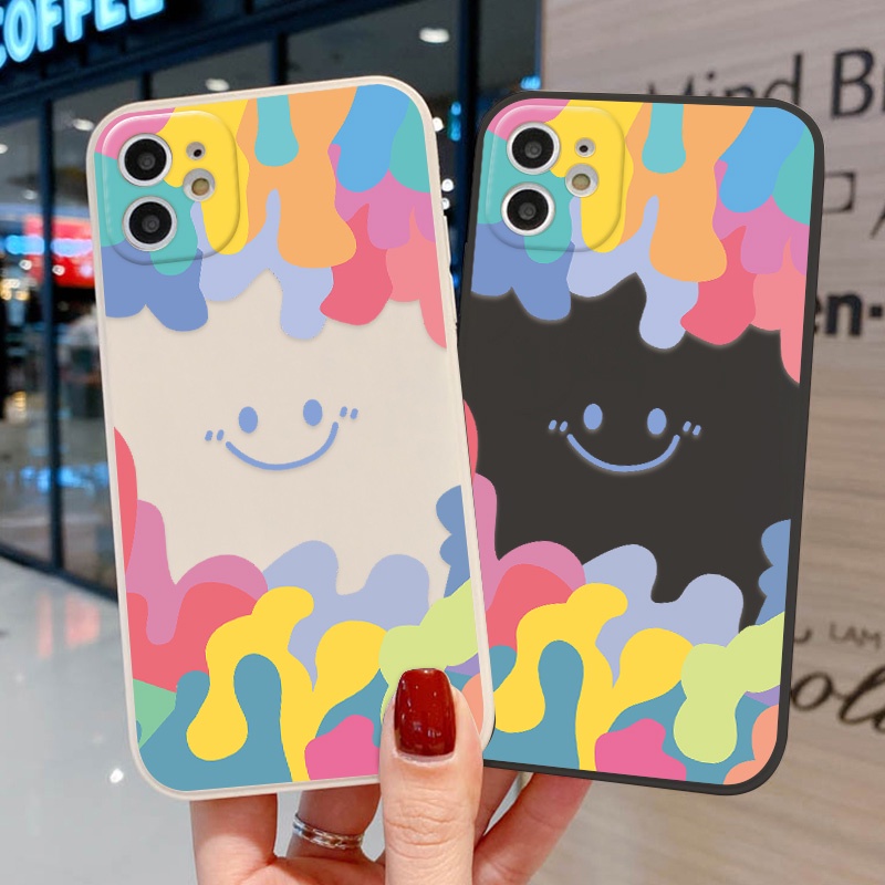 เคสโทรศัพท์อ่อนนุ่ม กันกระแทก For iphone 16 15 11 12 13 PRO MAX 14 PLUS 15 PRO 7 8 plus XR XS MAX 14 promax Rainbow เคท