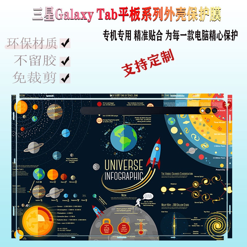 สติกเกอร์ฟิล์มไวนิล ติดด้านหลัง ด้านข้าง สําหรับ Samsung Tab S8 Ultra 14.6 นิ้ว S8+ Plus 12.4 นิ้ว S8 11 นิ้ว 1 ชิ้น