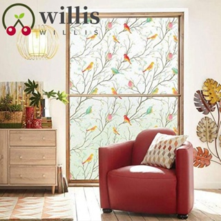 Willis สติกเกอร์ฟิล์ม ลายนก มีกาวในตัว สําหรับติดตกแต่งหน้าต่างบ้าน ออฟฟิศ