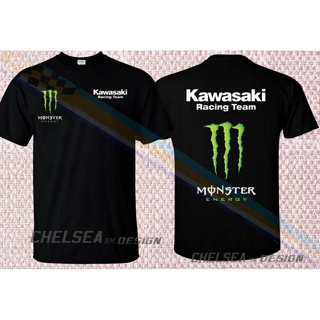 เสื้อยืดผ้าฝ้ายพิมพ์ลายขายดี 2023เสื้อยืดผ้าฝ้าย NEW Kawasaki Racing Team Superbike WSBK MOTORCYCLE RACING MOTOROD T1SHI