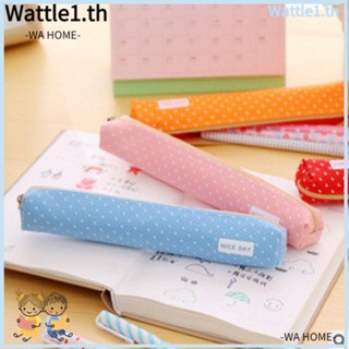 Wttle กระเป๋าเครื่องเขียน ปากกา ผ้าแคนวาส ลายจุด สีแคนดี้ แฟชั่น สําหรับเด็กนักเรียน สํานักงาน 3 ชิ้น