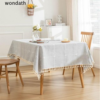 Wonda ผ้าคลุมโต๊ะ 1 ชิ้น|ผ้าคลุมโต๊ะ ประดับพู่ สีเทา ใช้ง่าย ซักทําความสะอาดได้ สําหรับห้องครัว