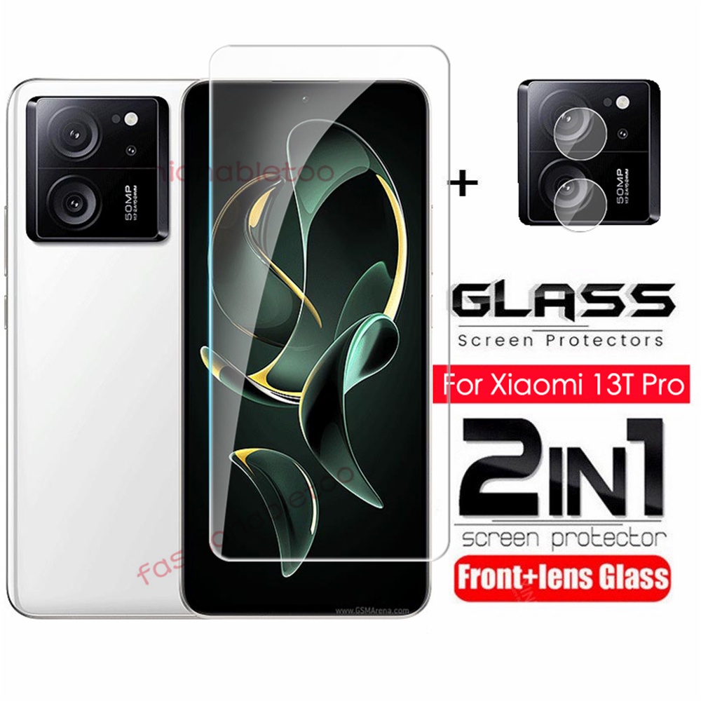 2 in 1 ฟิล์มกระจกนิรภัยกันรอยหน้าจอ เลนส์กล้อง ด้านหลัง แบบเต็มจอ สําหรับ Xiaomi 13T pro 13tpro 13pr