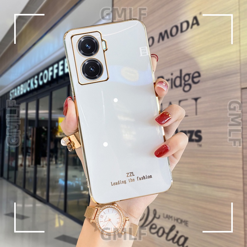 เคสซิลิโคน ขอบทอง กันตก สําหรับ Vivo Y16 Y35 Y02S Y15S Y15A Y77 5G Y33S