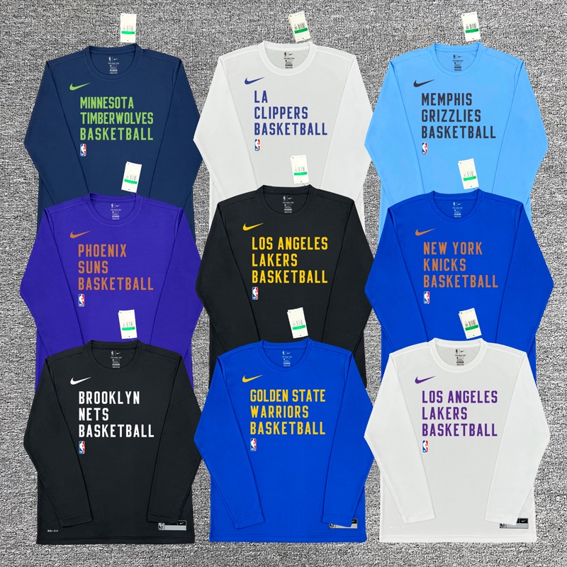 2324nba ใหม่ เสื้อกีฬาแขนยาว ให้ความอบอุ่น แห้งเร็ว สีทอง สําหรับนักรบ