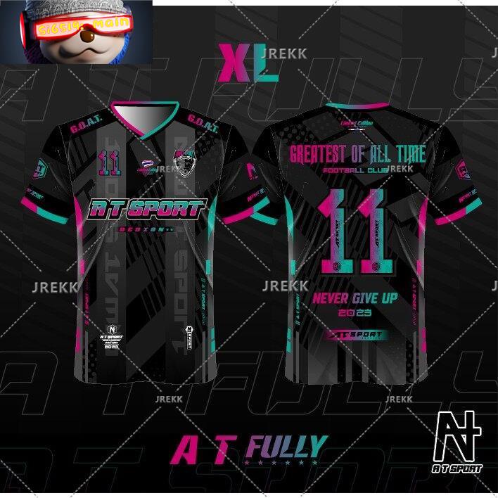 พิมพ์ AT Sports AT Full Print Sweatshirt Sport Outdoor Jersey 2024 Summer New [สีดํา 10-15]