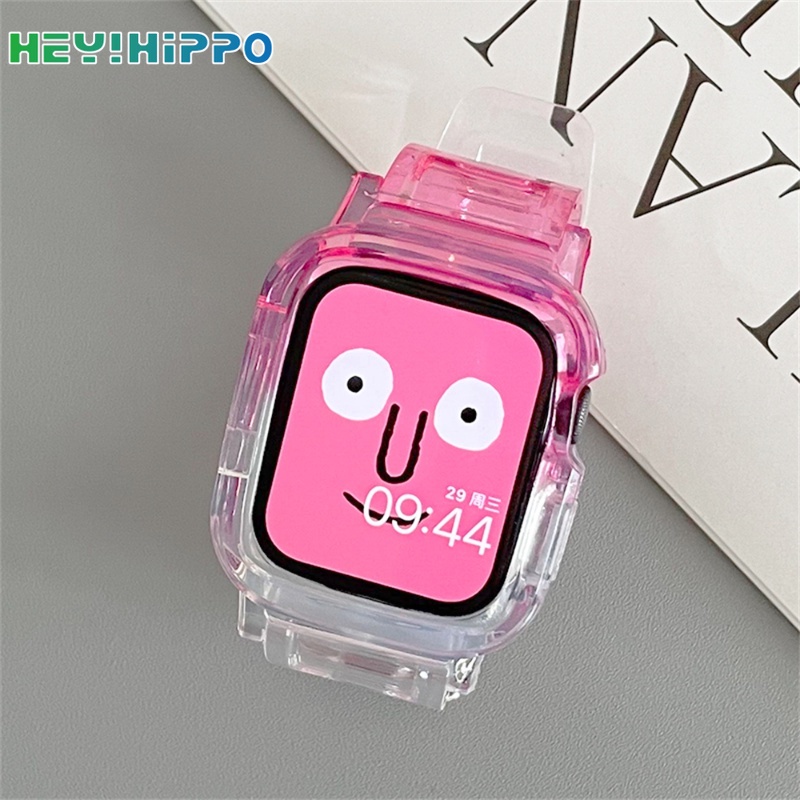 สายนาฬิกาข้อมือ แบบใส สําหรับ iwatch series 8 7 6 5 SE 4 3 2 45 44 42 41 40 38 มม.