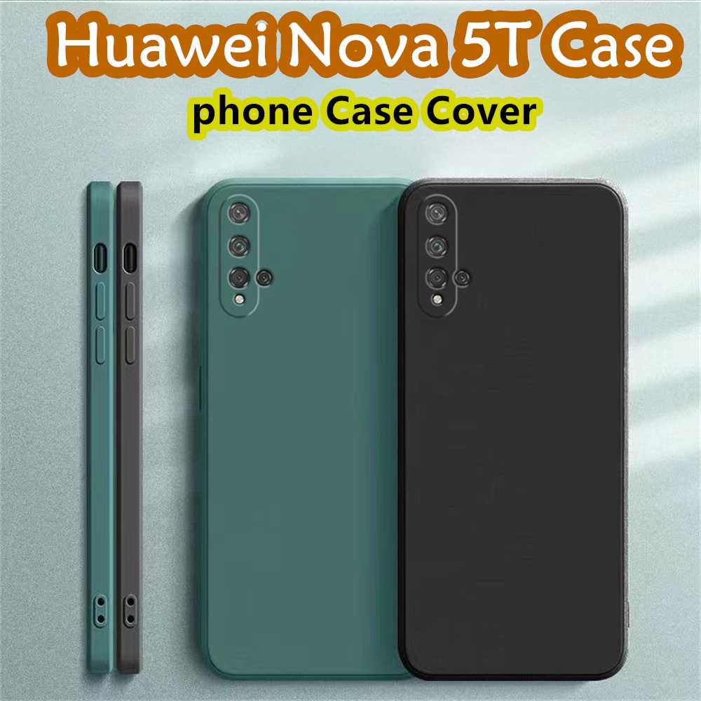 เคสซิลิโคน Full Cover ของแท้ พิเศษสําหรับ Huawei Nova 5T Classic ขอบตรงเคสโทรศัพท์สี