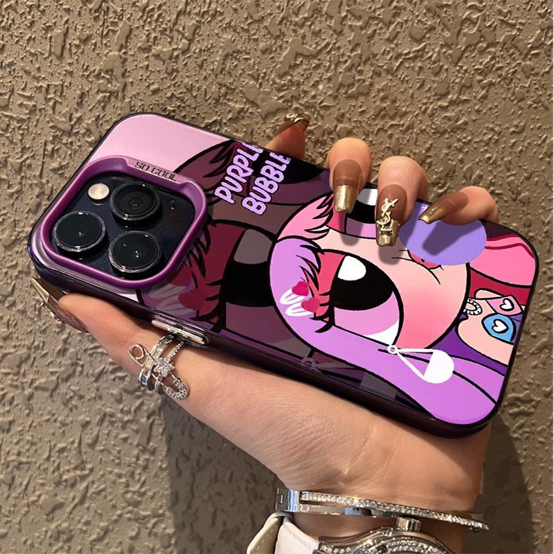 เคส iphone hone IP 11 12 IP 13 14 15plus 13 14 15 PROMAX ผมสีม่วงน่ารัก Bubble Girl เคสโทรศัพท์