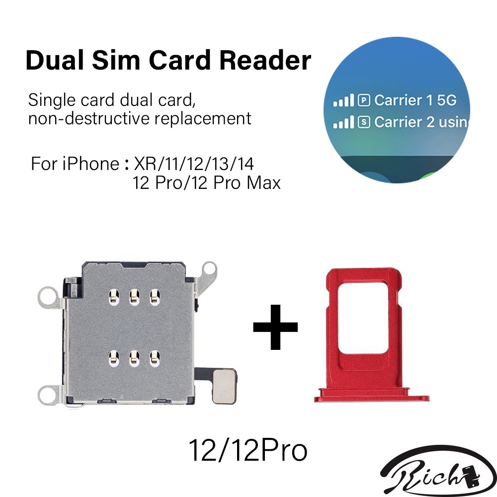 เครื่องอ่านซิมการ์ด แบบคู่ สําหรับ iPhone XR 11 13 14 12 Pro Max