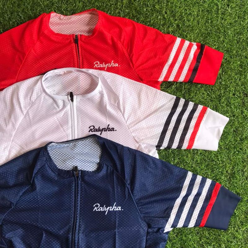 POWERBAND Rapha ผู้ชายแขนสั้นขี่จักรยาน JERSEY จักรยานขี่จักรยาน JERSEY Powerband สําหรับผู้ชายผู้หญิง Breathable Drifit