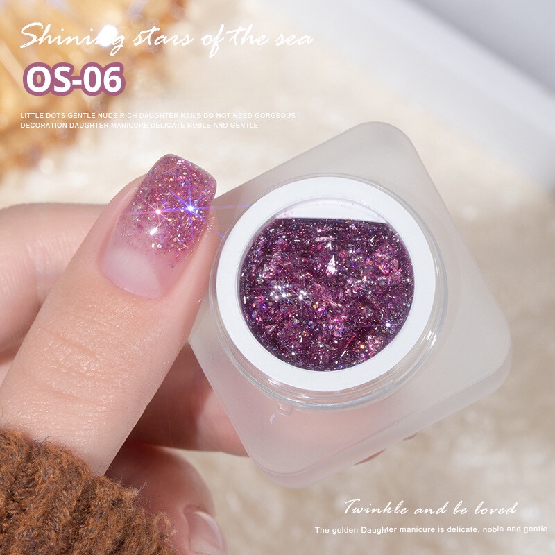 *พร้อมส่งในไทย* Glitter Diamond กลิตเตอร์ทาเล็บเจล รุ่น OceanStar สีกากเพชรสวยละมุน แวววาว - รูปที่ 5