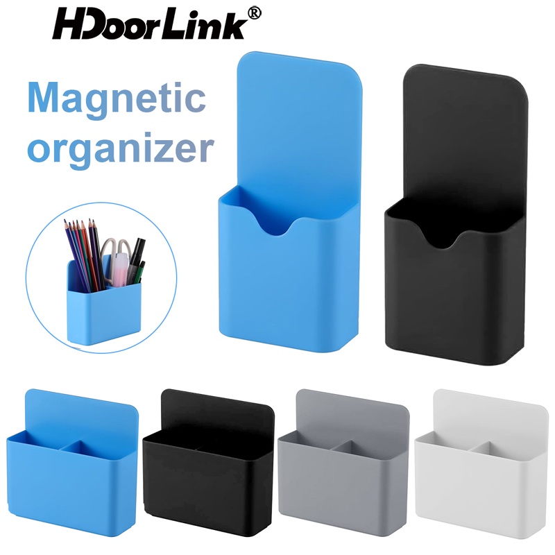 Hdoorlink ตะกร้าแม่เหล็ก ติดผนัง ด้านข้างตู้เย็น ไม่ต้องเจาะรู พร้อมคู่มือ กล่องเก็บของวัตถุ ขนาดเล็ก