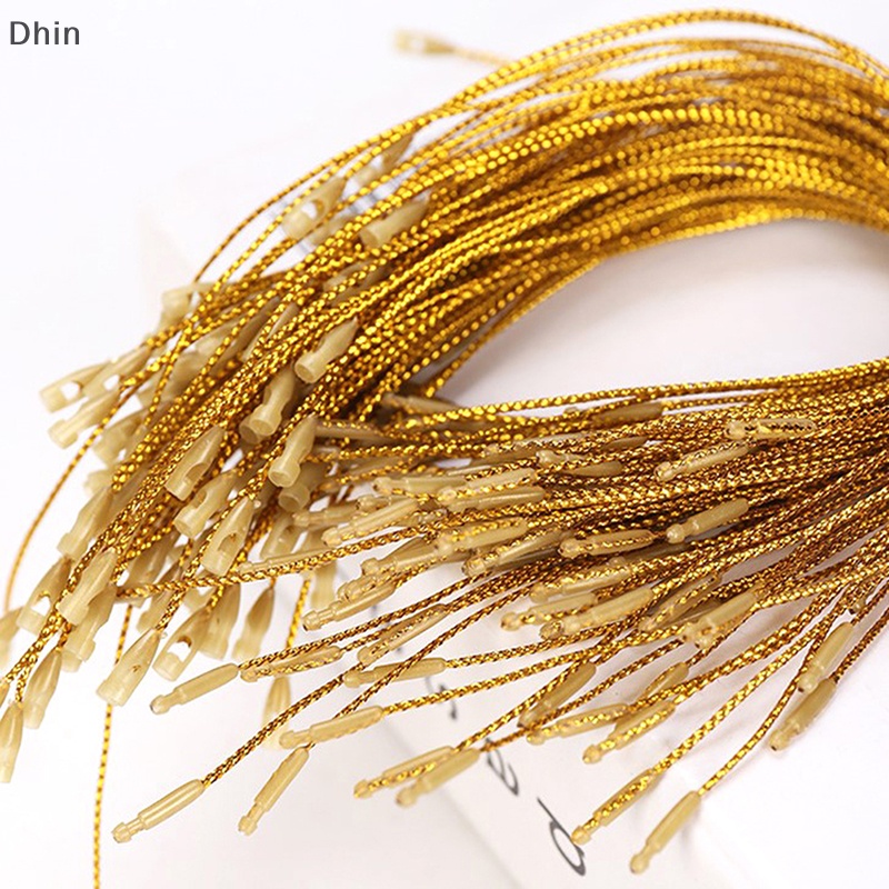 [Dhin] เชือกไฟเบอร์ สีทอง สีเงิน 20 ซม. สําหรับแขวนตกแต่ง 100 ชิ้น