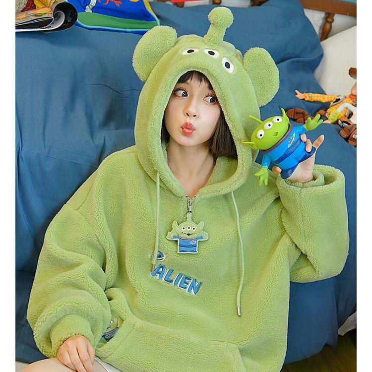 เสื้อกันหนาว ผ้าฟลีซ แบบสวมหัว ลาย Toy Story สไตล์เกาหลี ญี่ปุ่น สําหรับเด็กผู้ชาย นักเรียน