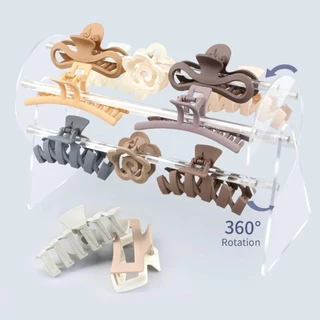 Tonfashion ขาตั้งอะคริลิคใส หมุนได้ 360 องศา สําหรับจัดระเบียบกิ๊บติดผม
