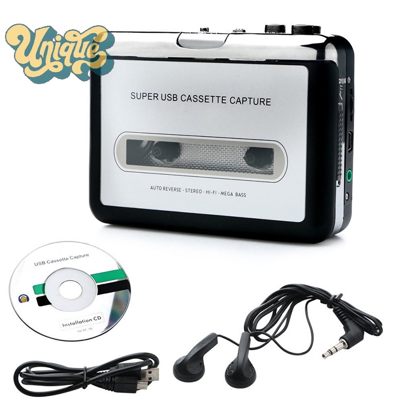 (Unique) เครื่องเล่นเพลง MP3 เทปคาสเซ็ต USB แบบพกพา