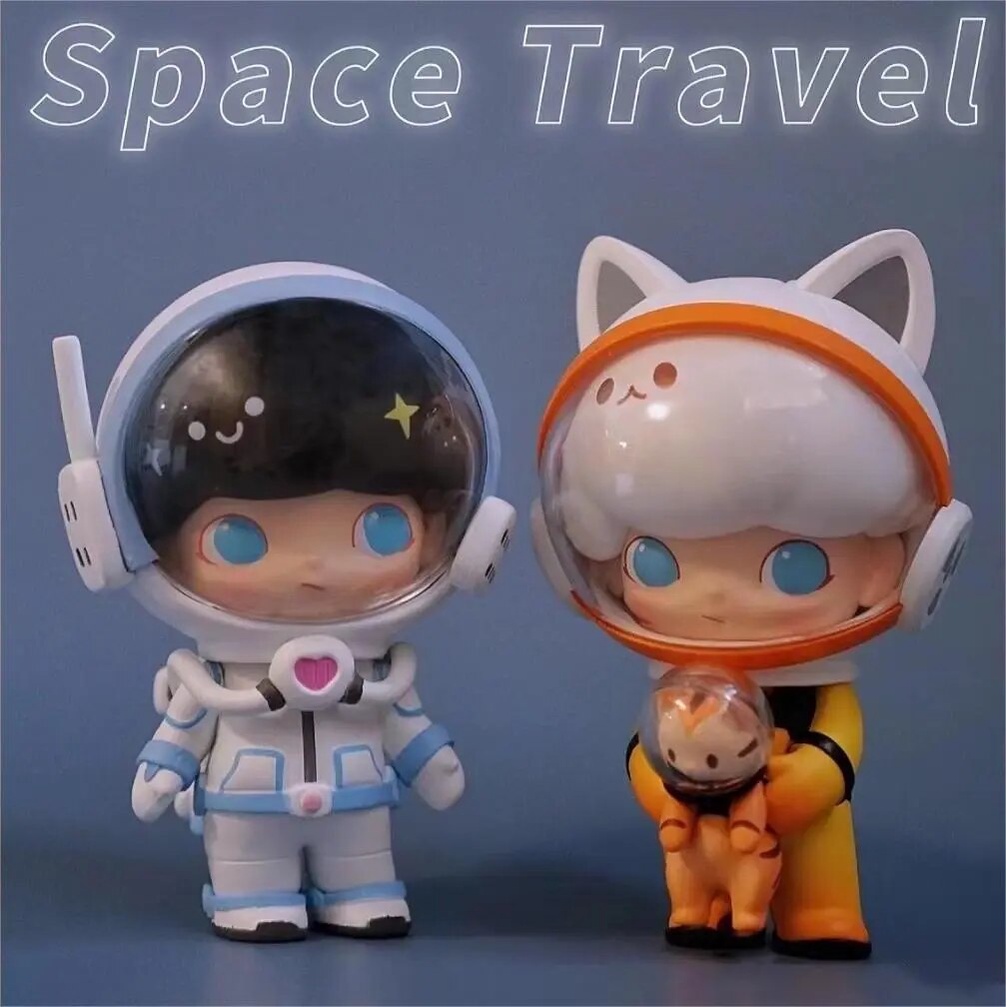Original Dimoo Space Travel Pop Mart Blind Box Action Figure Birthday Gift Children's Toys Animal Toys