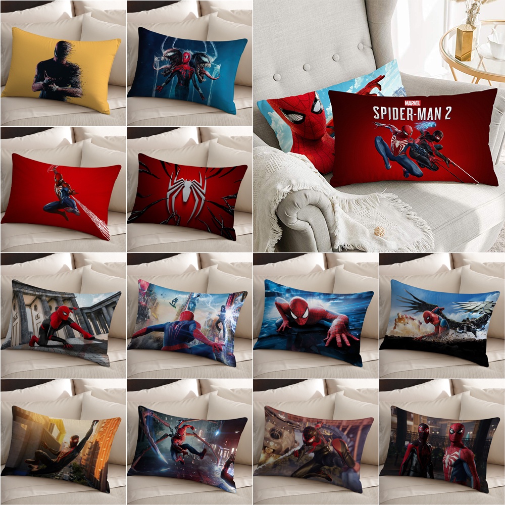 ปลอกหมอนโพลีเอสเตอร์ ทรงสี่เหลี่ยม พิมพ์ลาย Marvel's Spider-man 2 ด้านเดียว สําหรับตกแต่งบ้าน ของขวัญที่ดีที่สุด (ไม่มีแกน)