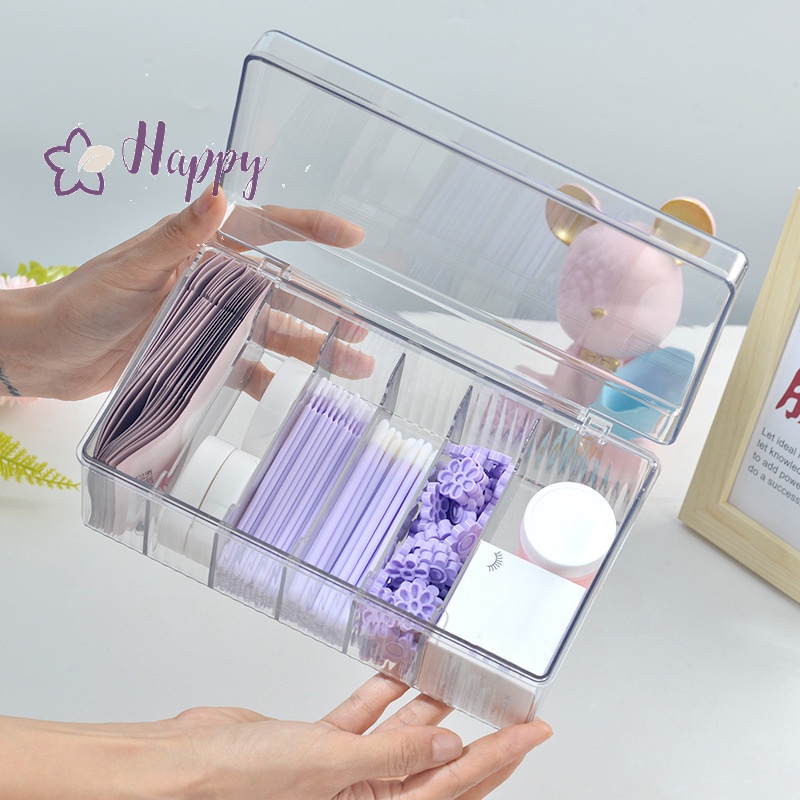 <Happybay> กล่องเก็บเครื่องมือต่อขนตา พร้อมฝาปิด อะคริลิคใส