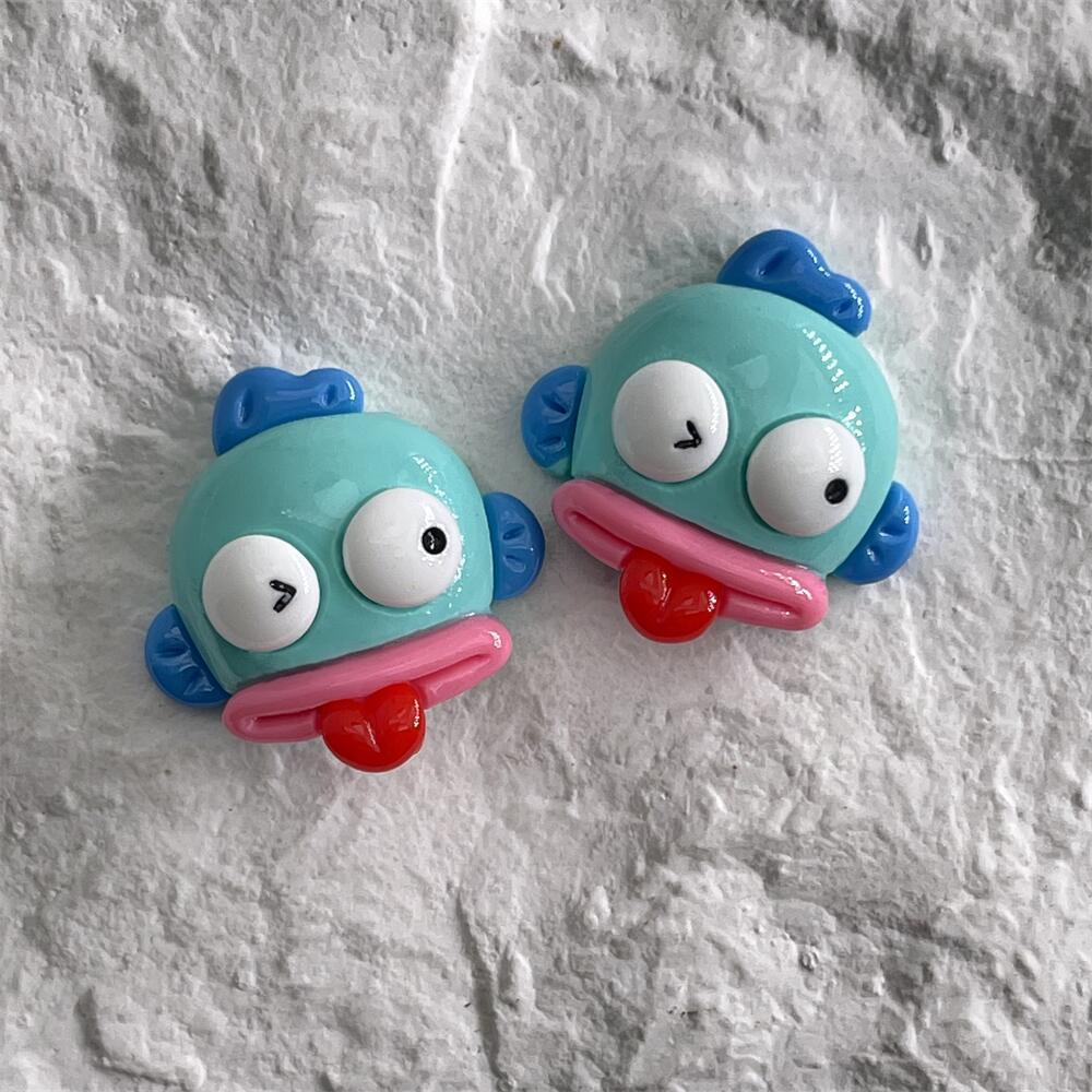 [4 #] Jibbitz Crocs กิ๊บติดผมเรซิ่น รูปปลาทะเลน่ารัก ขนาดเล็ก แฮนด์เมด diy สําหรับทําเครื่องประดับ FN