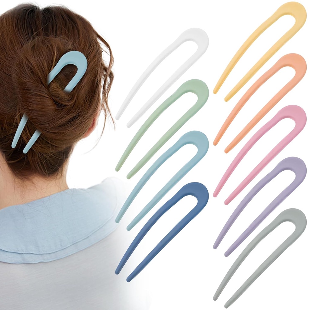 กิ๊บติดผม รูปตัว U เนื้อแมตต์ ส้อมผม ที่มีสีสัน สง่างาม เครื่องประดับ สําหรับผู้หญิง 1 ชิ้น