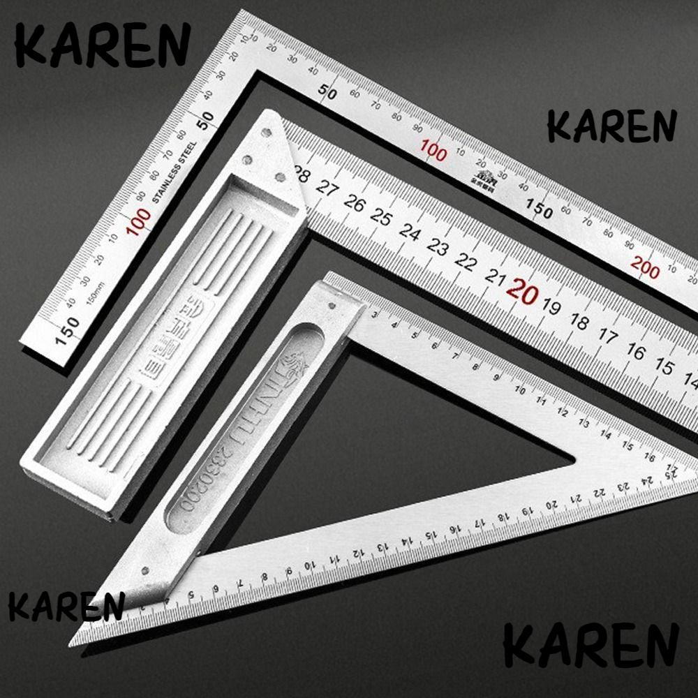 Karen ไม้บรรทัดสเตนเลส วัดมุมฉาก 30 50 ซม. สเกลสองด้าน อเนกประสงค์ สําหรับงานไม้