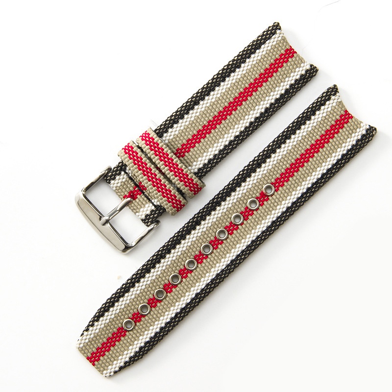 สายนาฬิกาข้อมือ ผ้าแคนวาส ไนล่อน 22 มม. สําหรับ Burberry BU7600 7601 7602 Series