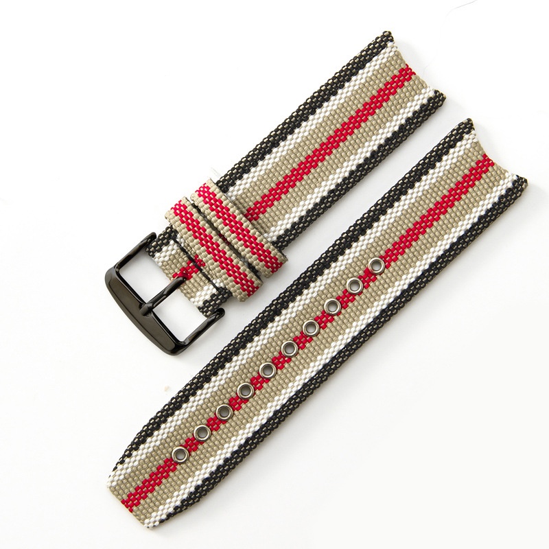 สายนาฬิกาข้อมือ ผ้าแคนวาส ไนล่อน 22 มม. สําหรับ Burberry BU7600 7601 7602 Series