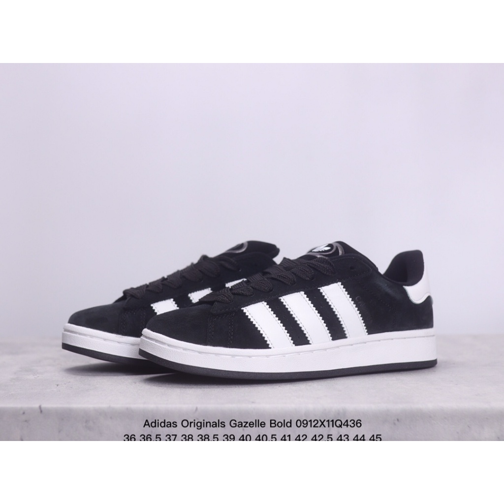 Adidas New Originals  Gazelle Bold HQ8708 การดูดซับแรงกระแทกป้องกันการลื่นไถลสวมรองเท้ากีฬาลำลองต่ำE